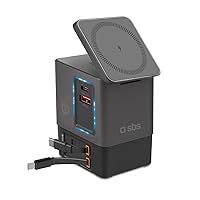 SBS Power Dock 6in1 100W USB-C, Ricarica Wireless 15W