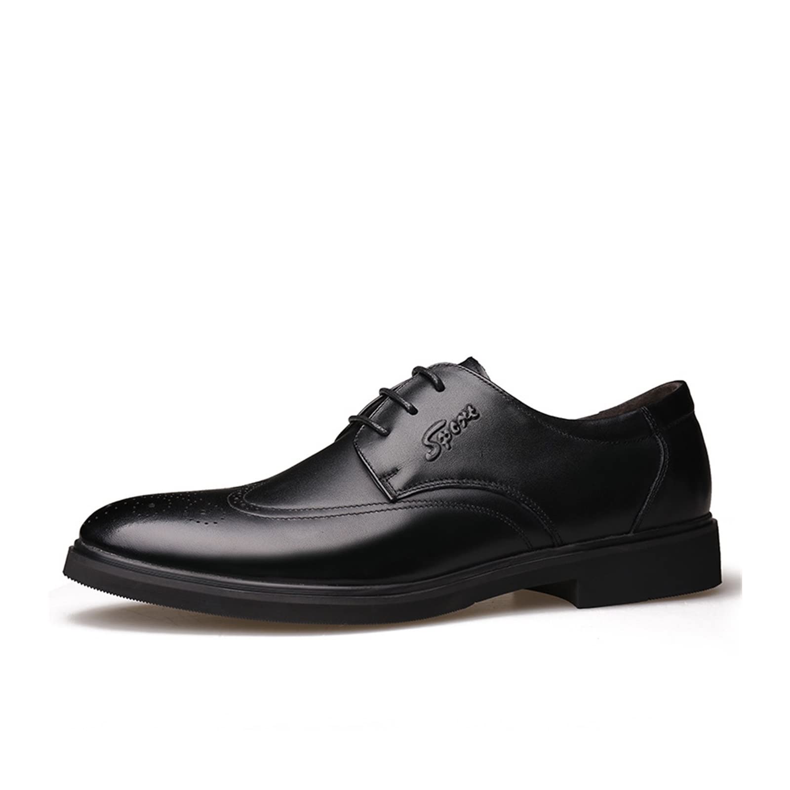 CARZE Obuwie męskie Brytyjskie buty biznesowe Formalne skórzane buty Broquechamp Men's Shoes buty męskie(Black,43)