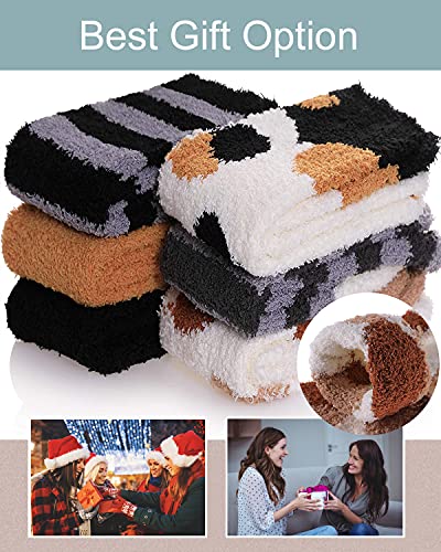 Ginmewrae Fuzzy Socks for Women Cozy Soft Fluffy Slipper Socks Home Sleeping Warm Socks Stocking Stuffer Gift for Women3