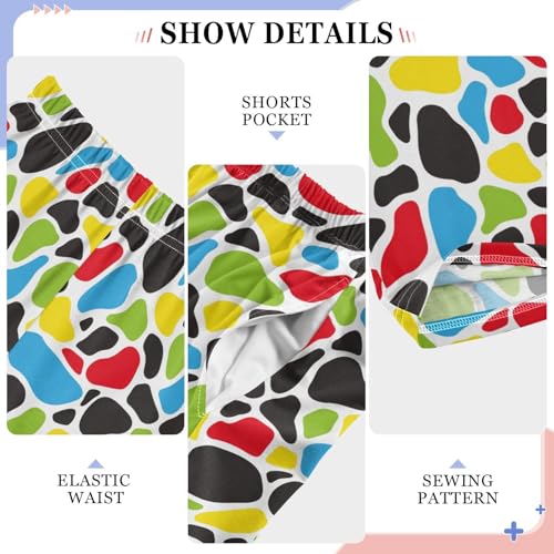 Colorful Cow Zebra Giraffe Skin Boys Pants for Kids Jogger Pants with Pockets S-XL4