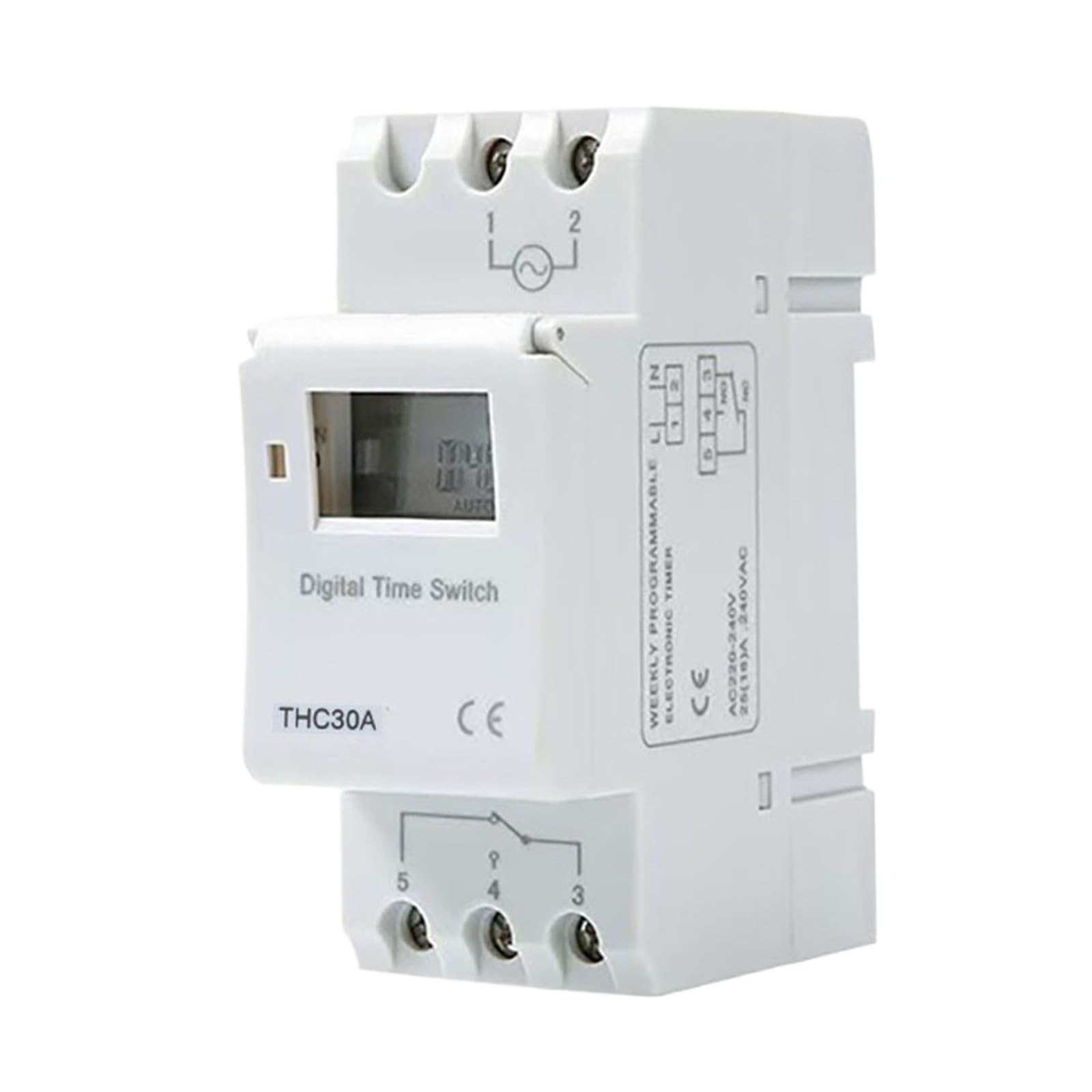 Control de temporizador programable semanal de 2 cables con carril DIN THC
