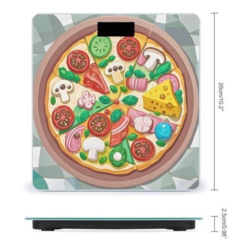 Báscula Digital Cute Pizza de Vidrio Templado con Pantalla LCD miniatura 2