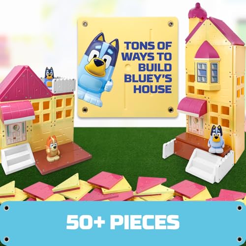 TILE TOWN Bluey Heeler Home and 4WD Vehicle Magnetic Tiles Construction Building Playset + Family Figures, Kids 3-5+, New ACTION TILES for Action Play, Realistic Builds, STEM Creative Toy - Image 5