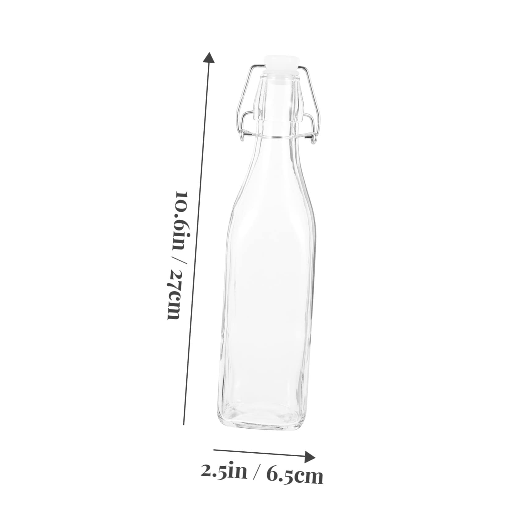 Unomor 2pcs Glass Snap Bottle Clear Containers with Lid Water Carafe Kitchen Syrup Bottle Brewing Vinegar Bottle Oil Container Clear Water Bottles Juice Carafe Oil Bottle Transparent