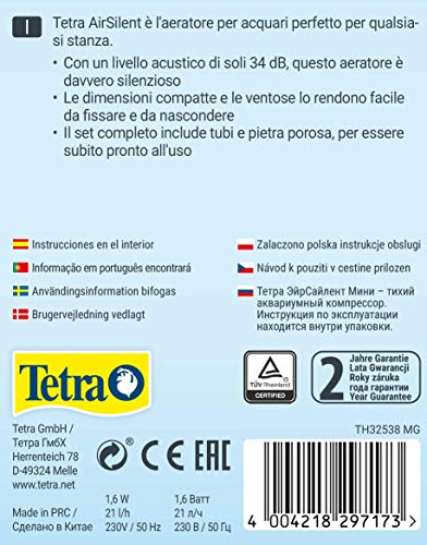 Tetra AirSilent Mini - Aeratore per acquari Silenzioso e Compatto, Set Completo Dotato di Pietra porosa, 10 a 40 Litri - Image 3
