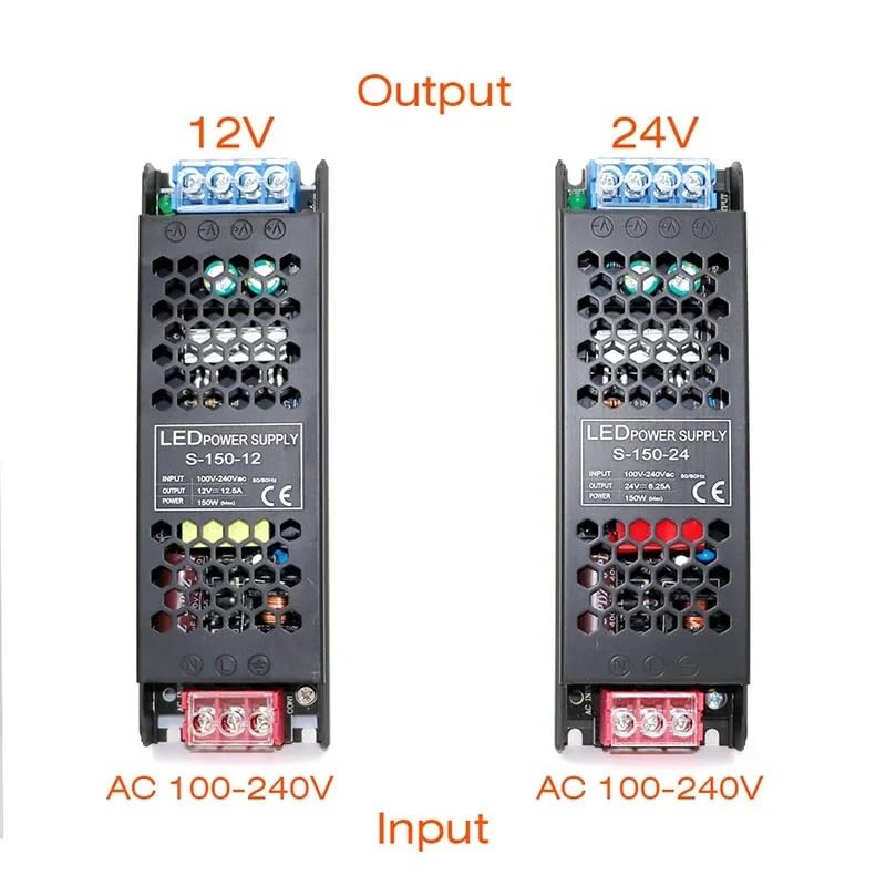 Transformador LED, Controlador ultrafino for tiras LED. Fuente de alimentación de voltaje constante de 12 V CC/24 V. Transformador de iluminación de 60 W, 100 W, 150 W, 200 W, 300 W y 400 W.(400W)