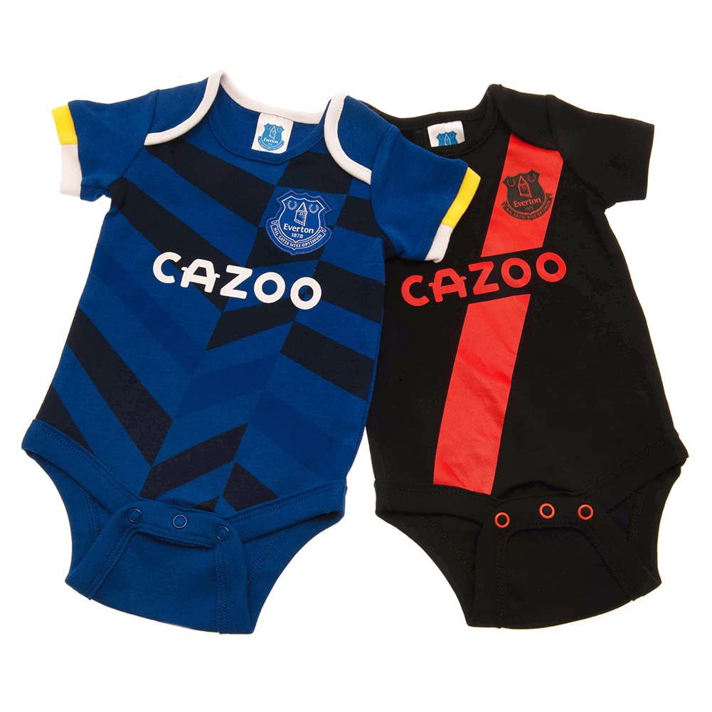 Forever Collectibles Uk Multi-Color Everton Fc Baby Kit Sleepsuit, Bodysuit, Tutu, Short Set Or Bibs (3-6 Mths, Bodysuit)