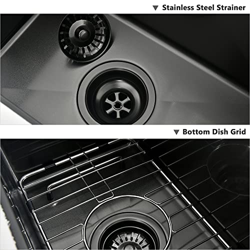 17" Black Undermount Bar Sink - Vasoyo 17"X11" Small Bar Prep Sinks Gunmetal Black Stainless Steel Undermount Kitchen Sink 16 Gauge Single Bowl Rv Sink Island Sink With Accessories #TOP6