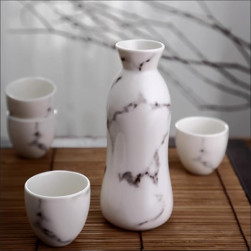 Ink Wine Marbled Ceramic Wine Household Japanese Sake Pot And A Complete Set Of Gift