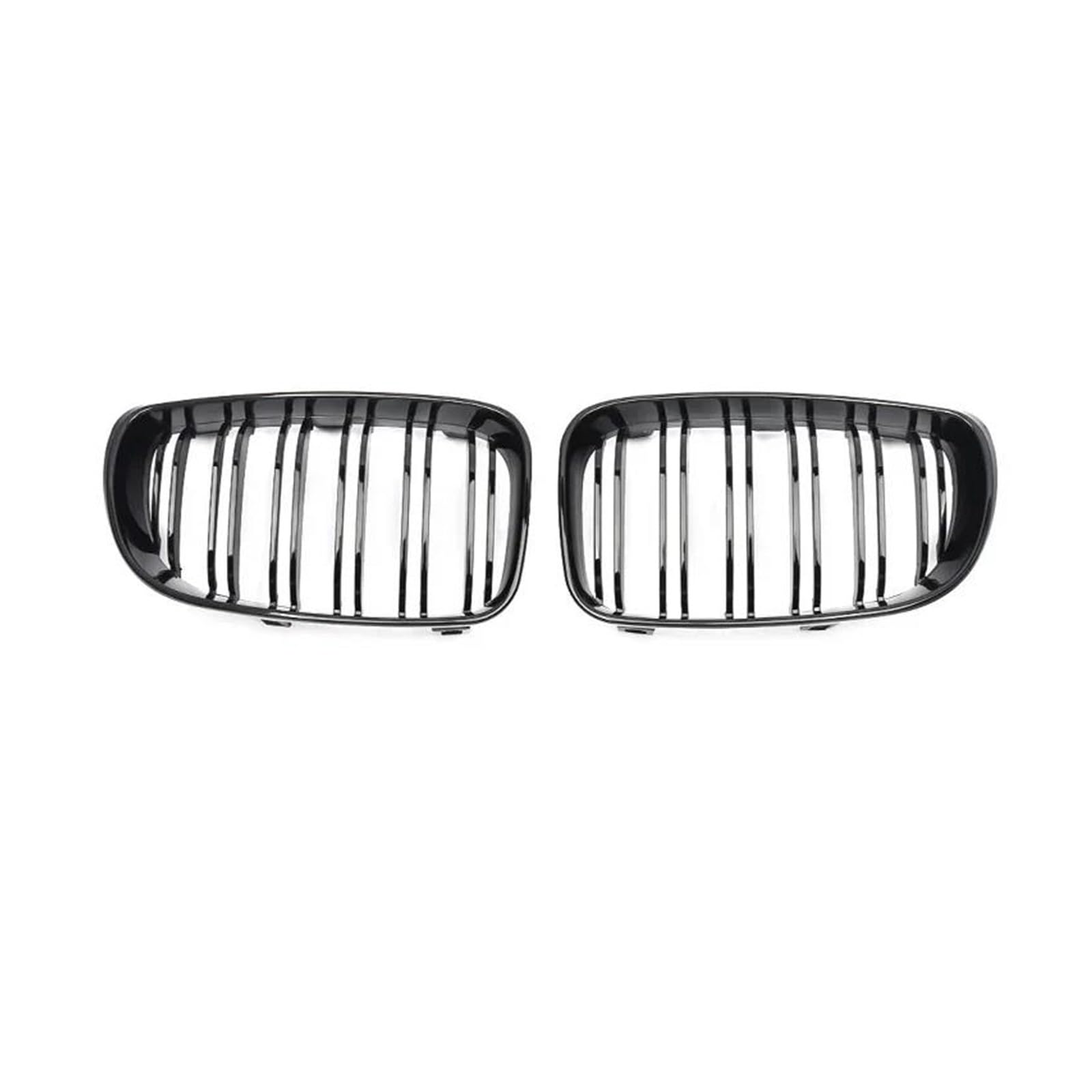 Parrillas de listón doble para BMW Serie 1 E81 E82 E87 E88 en negro brillante 7