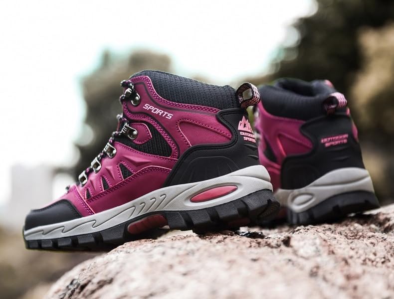 Women's Waterproof Hiking Boots Outdoor Trekking Mid Breathable Backpacking Mountaineering Boots Camping Trail Hiking Boot