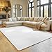 SIMPEX Alfombra Blanco 200x280 cm Alfombra Lavable de Pelo Corto, Antideslizante y Suave, Diseño Monocromático Moderno para Sala, Dormitorio, Cocina y Habitación Infantil