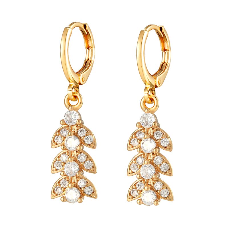Boucles d'oreilles feuille rouge en cristal pour illuminer vos soirées