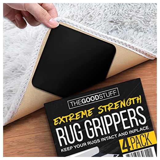 Rug Grippers for Hardwood Floors - 4 Pack of Rug Grippers for Area Rugs - Make Your Runner or Rug Grip to Flooring - Anti Slip Rug Grippers for Tile Floors, Rug Grips for Hardwood Floors