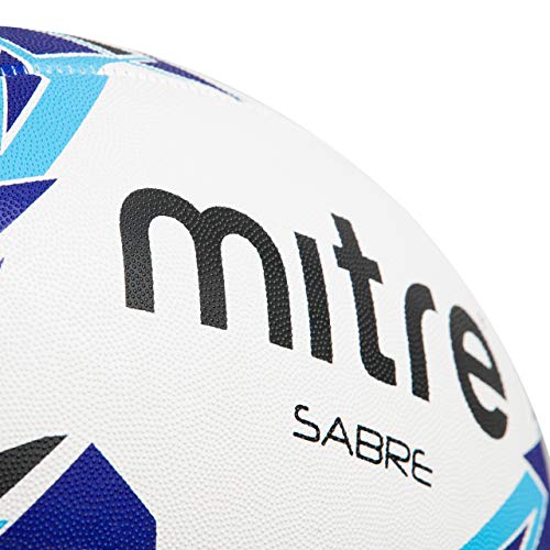 Mitre Sabre Rugby Ball, White/Blue/Cyan, 5 #TOP1