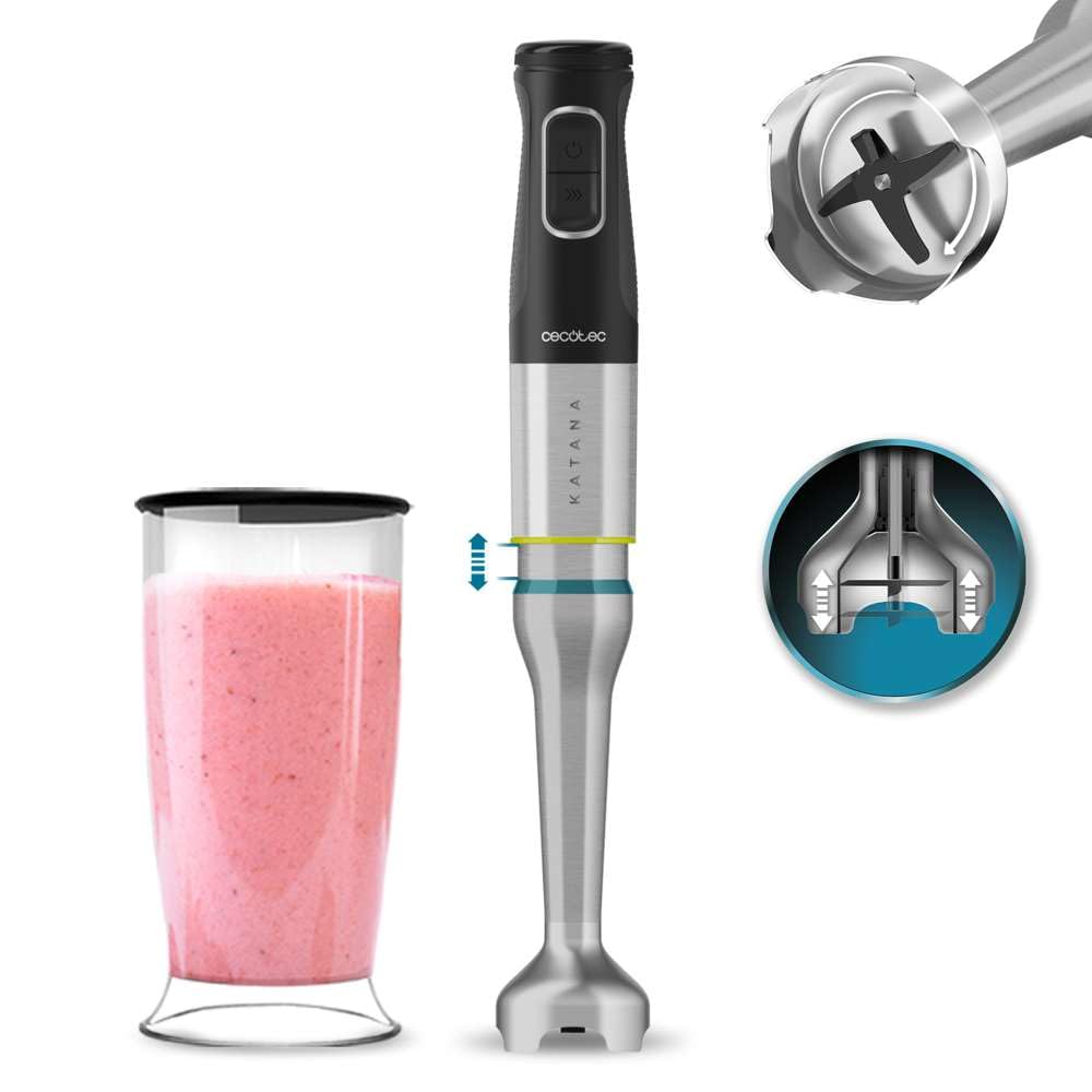 Cecotec Batidora de mano Power TitanBlack 1500 XL TotalMix. Potencia 1500 W, Cuchillas 4 hojas con recubrimiento titanio, Pie XL, Campana antisalpicaduras, Velocidad ajustable, Función Turbo — view 19