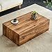 YiaFurio Wood Grain Coffee Table Wood Grain,Rectangle Wooden Center Table for Living Room,Contemporary Cocktail Center Table(No Assembly-Please comfirm The Size is Right)
