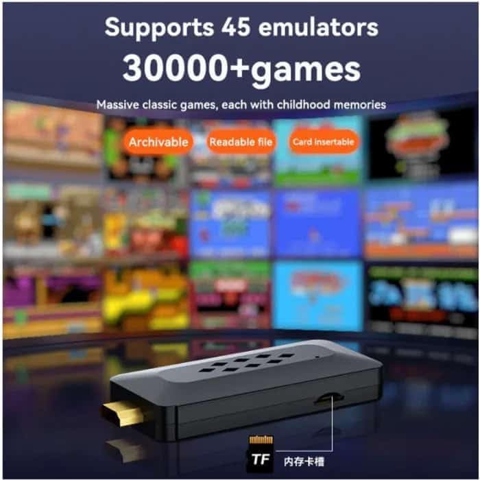 Image of Smartcam M33 2.4G Wireless Game Stick Handheld Game with 4K 3D TV Output, 45 Emulators, 30, 000+ Games, 360 Universal Rocker, 2 Gamepads, Black
