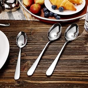 KEAWELL Premium Louise Spoons Set, Set of 4, 18/10 Stainless Steel, Exceptional mirror finish, Dishwasher Safe (9“ Serving Spoon) KEAWELL Premium Louise Spoons Set Set of 4 1810 Stainless Steel Exceptional mirror finish Dishwasher Safe 9 Serving Spoon