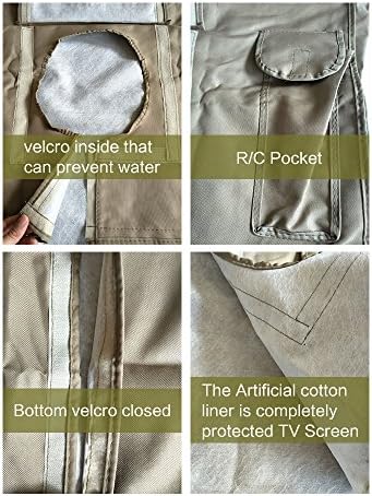 A1Cover Outdoor 50" TV Set Cover,Scratch Resistant Liner Protect LED Screen Best-Compatible with Standard Mounts and Stands (Tan) … — view 5