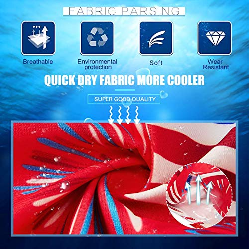 Fanient Men Usa Flag Hawaiian Shirts Summer Casual Hawaiian Button Up Dress Shirt Patriotic Button Down Dress Shirts 3D Novelty Beach Shirt Xl #TOP5