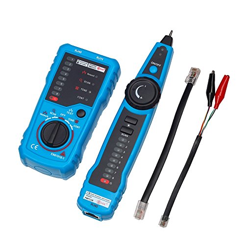 Wire Tracker,RJ11 RJ45 Cable Tester Line Finder Multifunction Wire Tracer Toner Ethernet LAN Network Cable Tester for Network Cable Collation, Telephone Line Tester, Continuity Checking
