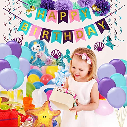 Verjaardagsdecoratie Met Happy Birthday Banner Zeemeermin Verjaardag Banner Gelukkige Verjaardag Banner Garland Voor… - Image 7
