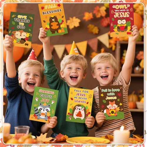 Image of Fall Animal Theme Coloring Books for Kids - 72Pcs Bulk Autumn Christian Mini Coloring Booklet DIY Art Drawing Book with Squirrel Hedgehog for Toddlers Halloween Thanksgiving Party Goodie Bag Filler