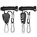 Price comparison product image iPower GLROPE Pair of 1/8 Inch Heavy Duty Adjustable Grow Light Rope Clip Hanger w/Improved Metal Internal Gears,8-Feet Long(LONGEST EVER),150lb Capacity,Fully Locking;Tear&Rust Resistant.