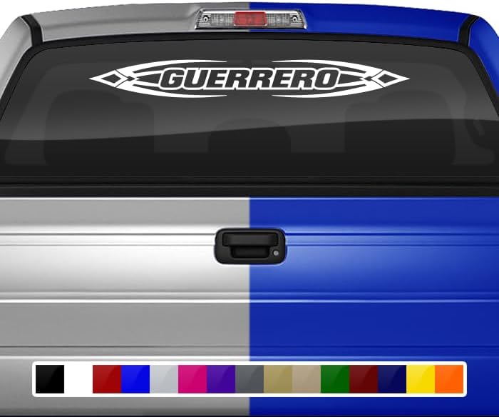 Guerrero MX Mexico Decal Sticker Windshield Window Vinyl Graphic Banner Rear Back Car Truck SUV Vehicle Estado Calcomanía Troca Carro Tribal
