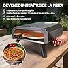 Royal Gourmet Four à Pizza Gaz Extérieur, Barbecue à Pizza de 4 KW avec Pierre Pizza de ⌀33 cm, Allumage Automatique et Pieds Pliables pour Le Jardin, Le Camping, Noir