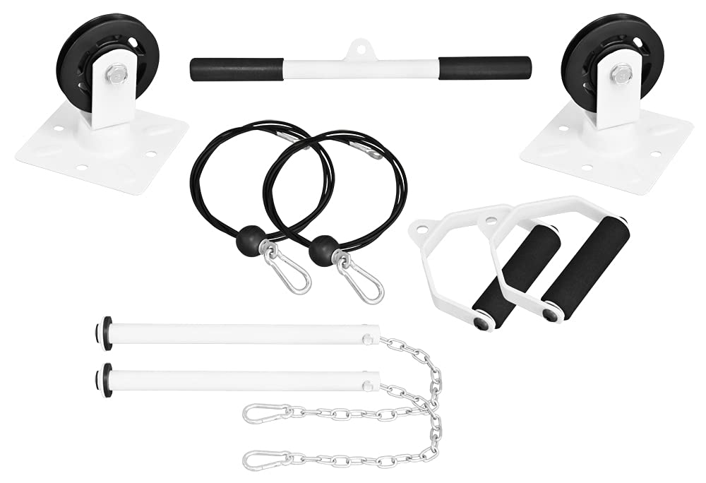 Bad Company Kabelzug Deckenmontage inkl. Zubehör - Seilzug Fitness Kraftstation für Zuhause - Seilzug Fitnessgerät geeignet für 30/31 mm Hantelscheiben - BCA-113
