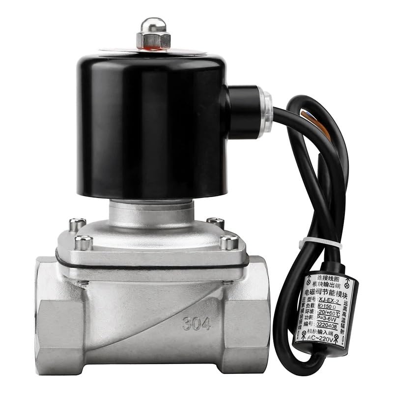 24 V DC 220 AC1/2 3/4" 1" 1-1/4" 1-1/2" 2" żeński Solenoid stal szlachetna 304 woda olej gazowy (304 Dn40 105 mm, 220 V)