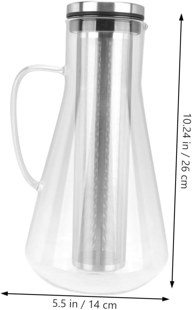1600ml Large Capacity Cold Brew Coffee Pot with Stainless Steel Filter Borosilicate Glass Coffee Maker for Iced Brewing at Home