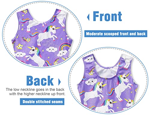 Image of TENVDA Girl's One Piece Swimsuit Sparkle Sleeveless One-Piece Bathing Suits Swimwear for Kids 2-12 Years Old