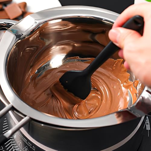 STARVAST 2 Stück 1000ml Schokofondue Schmelztopf, Edelstahl 304 Wachsschmelztopf, Wasserbad Topf für Schokolade Schmelzen, Wasserbad Schmelzschale für Zucker Butter Käse Karamell