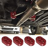 CHRYMUM 4PCS Car Rubber Exhaust Hanger, Rubber Muffler Hangers, Rubber Insulator Bushing Mount, Rubber Exhaust Mounts with 2 Holes 0.47 Inch, High Density Bracket Hanger Universal for Car/Truck/SUV