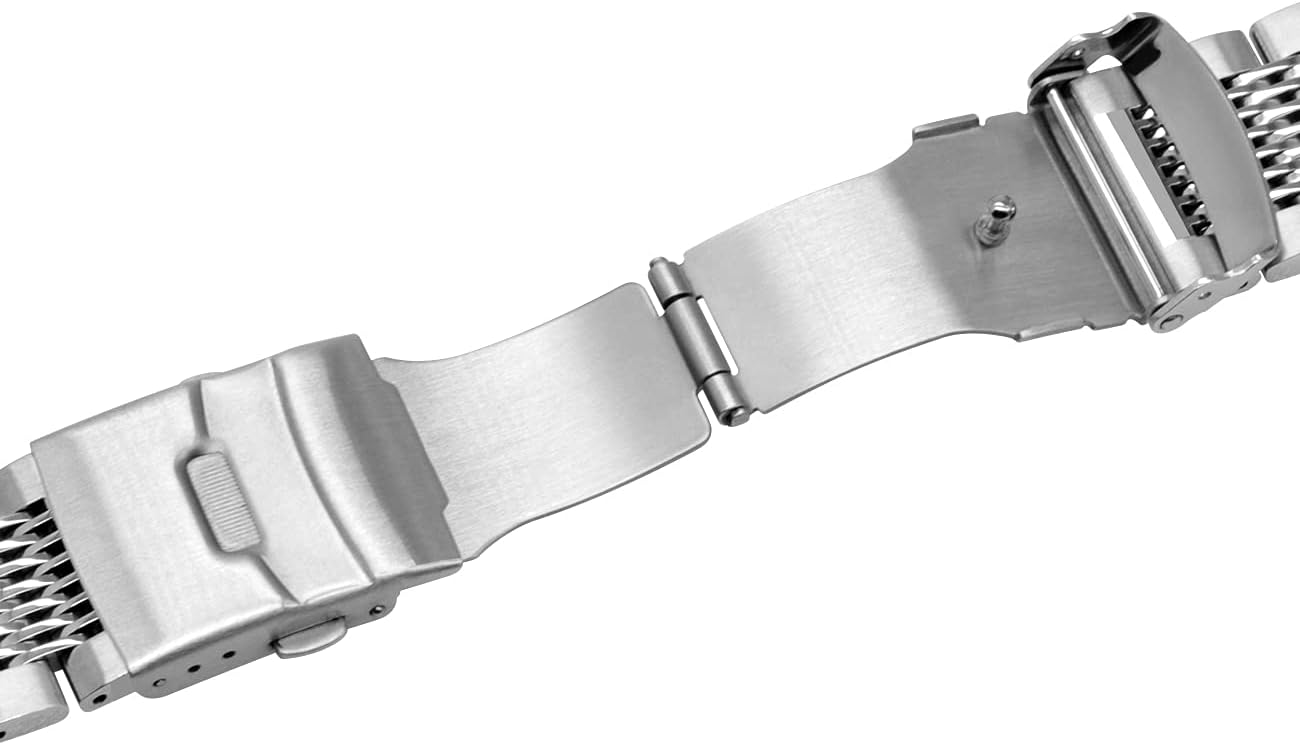Juntan Compatible for Galaxy Watch 46mm Bands Gear S3 Frontier, Classic Samsung Galaxy Watch 3 45mm Stainless Steel Mesh Watch Band 22mm Replacement Metal Clasp Silver