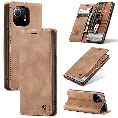 UFinetech Case for Xiaomi Mi 11, Leather TPU Cover Shell for Xiaomi Mi 11 5G