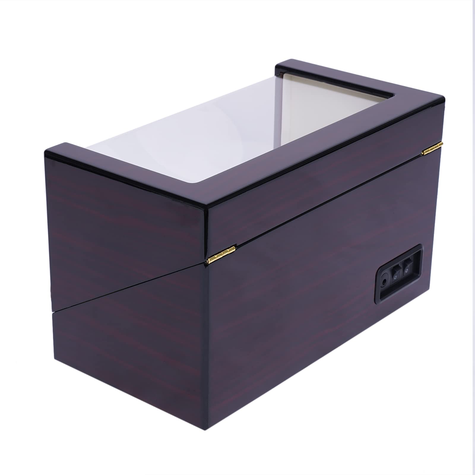 OUKANING Automatische Uhrenbeweger Box Für 4+0/4+6 Uhren, Lackbackverfahren, Automatik Uhrenbox Aus Samtstoff+Mittelfaserplatte, Mit Leisem Motor, Display Box Geschenk