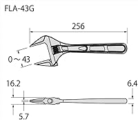 Vista 7 de Fujiya Herramientas, FLA-43G-F, llave ajustable