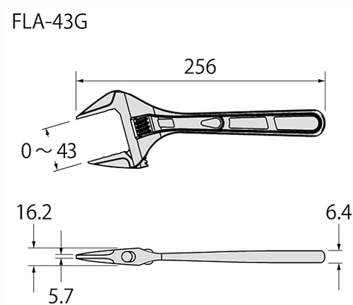 Miniatura 7 de Fujiya Herramientas, FLA-43G-F, llave ajustable