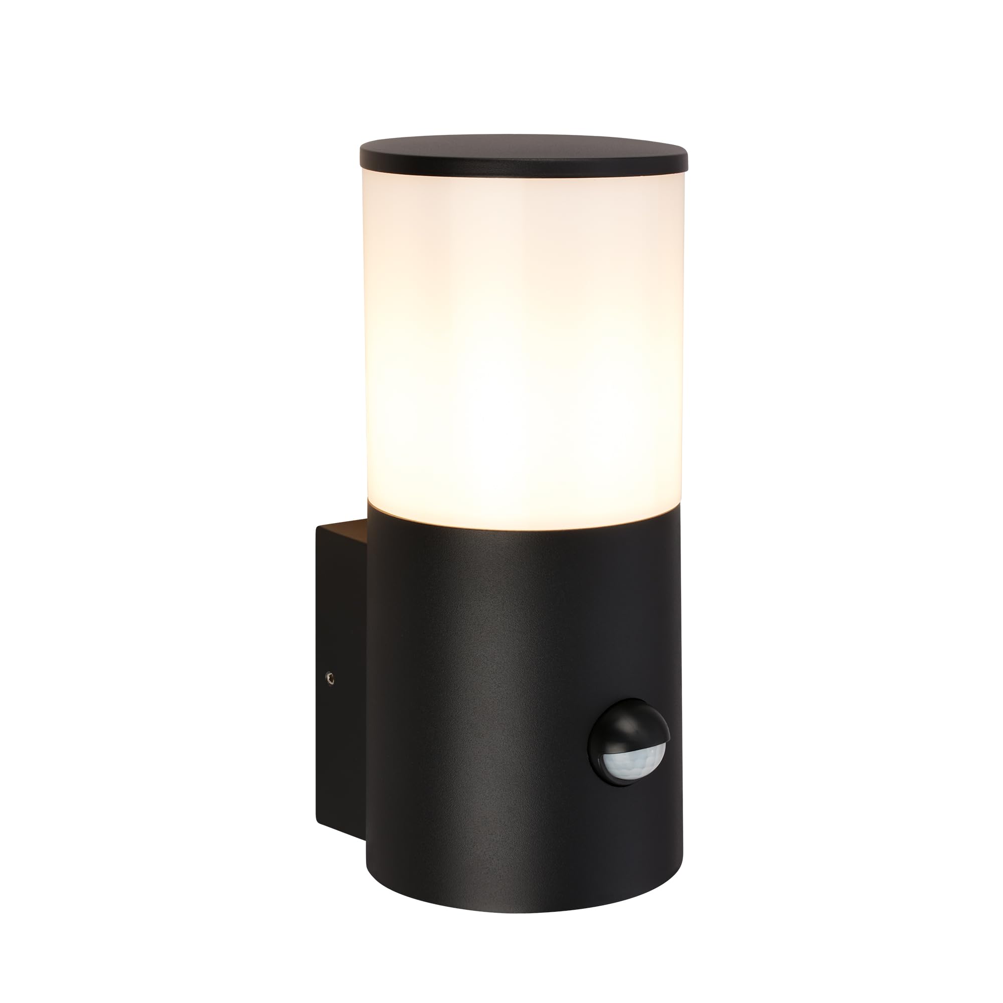 TELEFUNKEN - Wandleuchte Aussen mit Bewegungsmelder, Spritzwasserschutz, Dämmerungssensor, Aussenlampe, Wandlampe, Strahler, Außenbeleuchtung, Außenleuchte, 24x13,5x10,5 cm, Schwarz