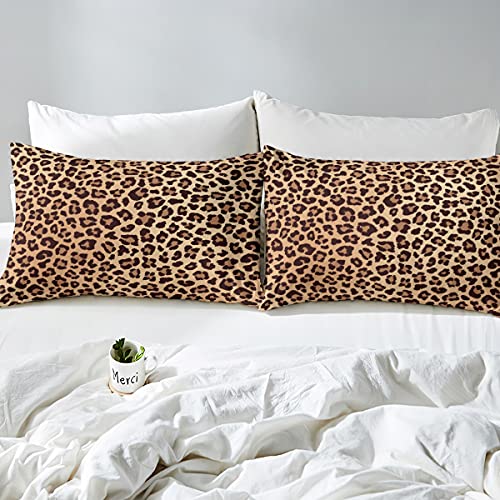 Leopard Comforter Cover Twin Brown Cheetah Printed Bedding Set For Adult Women Girls Teens Wild Animal Pattern Duvet Cover Soft Brushed Microfiber Hotel Quality Bedding Collection With Zipper Closure #TOP4