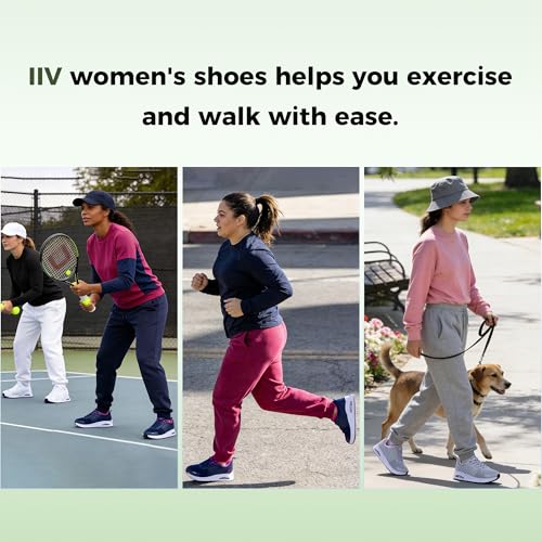Image of IIV Women Wide Toe Box Walking Shoes Arch Support Running Tennis Sneakers Plantar Fasciitis Shoes