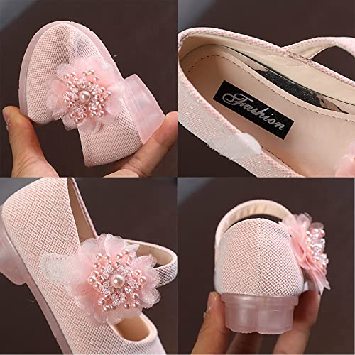 Girls Mary Jane Flats with Flower Low Heels Flower Girl Dress Shoes Pump Toddler Girls School Party Girls Mary Janes3