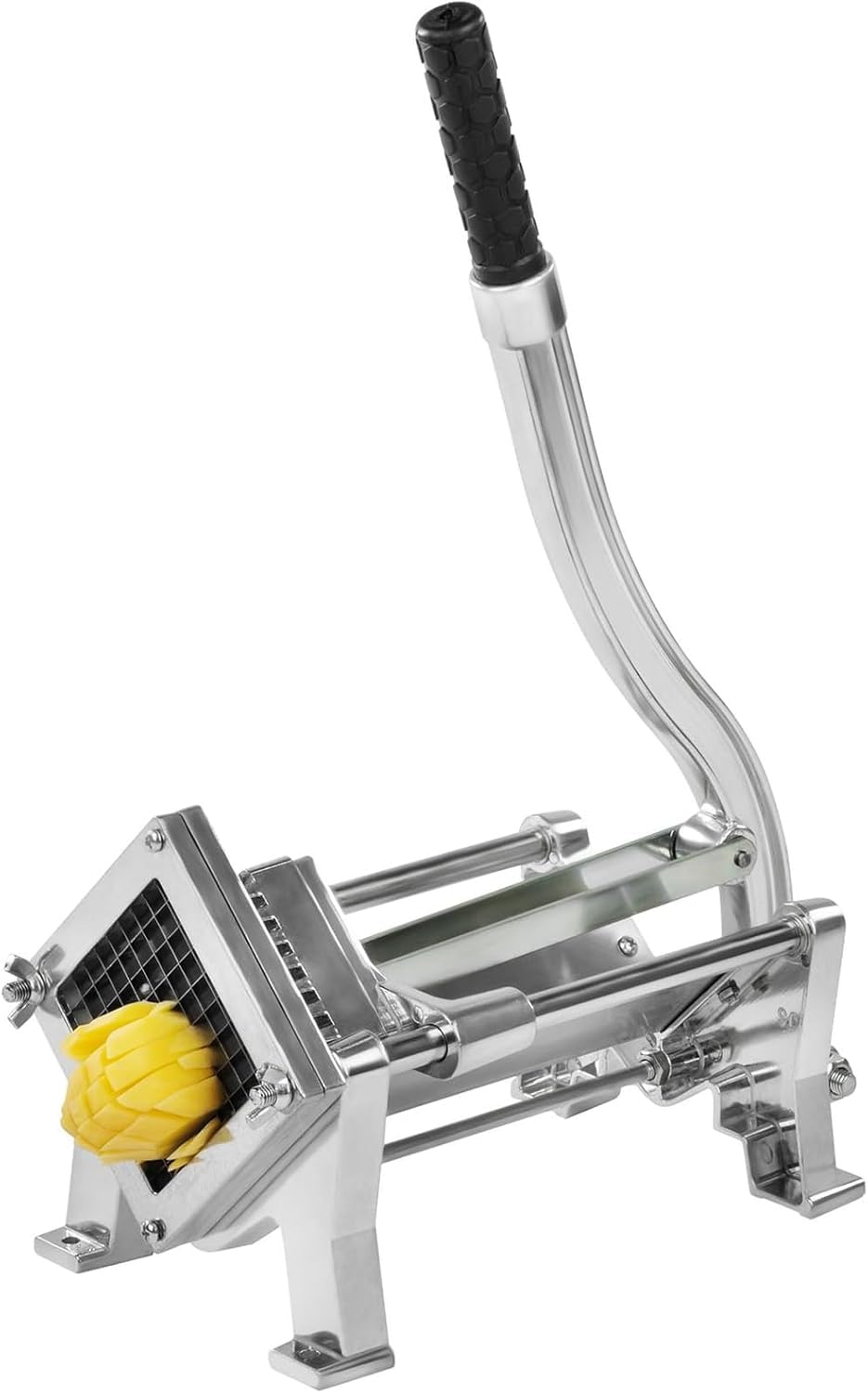 Cortador de Patatas y Verduras Manual Profesional para Hostelería, Montaje en Mesa o Pared, Cortapatatas con 4 Cuchillas Intercambiable, Aluminio Fundido – Uso Intensivo