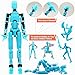 masijssa Titan 13 Action Figures (Grow in The Dark Blue) T13 3D Action Figure Set Already Assembled Dummy Robot Nova 13 Printed Multi-Jointed Movable Toy for Gift Collectors (Blue Black + Dog)