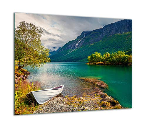 TMK - Plaque de protection en verre - 60 x 52 cm - Pour cuisinière électrique - Protection contre les éclaboussures - Plaque en verre - Décoration - Planche à découper - Paysage Cover