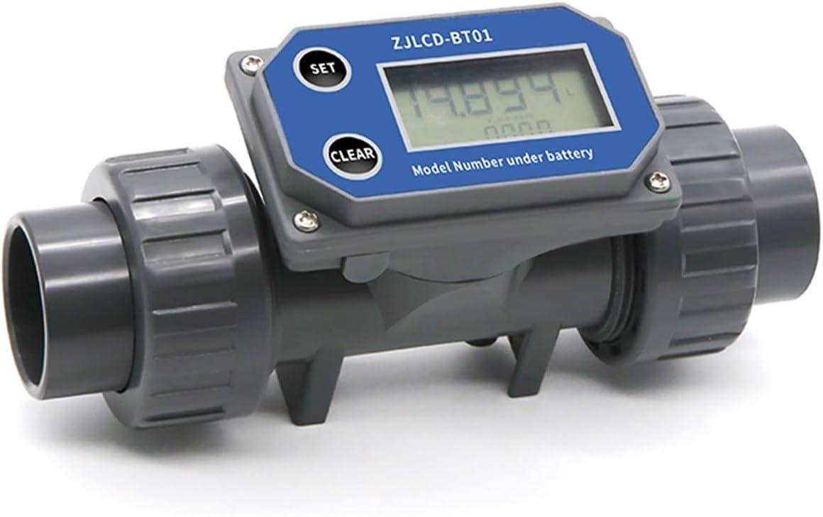 Water Flow Meter 1-1/4inch Electronic LCD Digital Display Flowmeter,DN32 NPN Turbine Flow Meter Liquid Water for Farm/Garden Irrigation